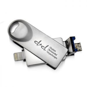 USB-Stick mit USB, Micro-USB und Lightning Anschluss